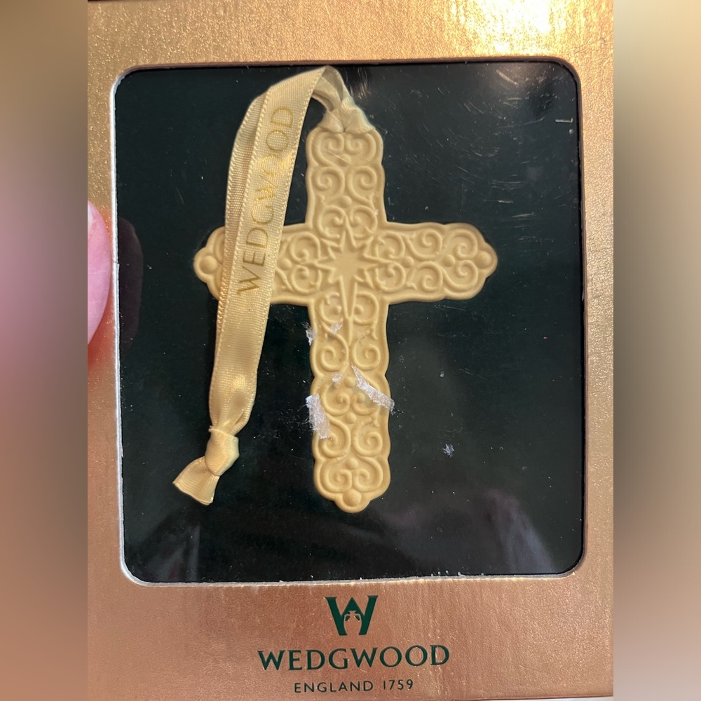 Wedgewood Cross Christmas Ornament w/Original Box